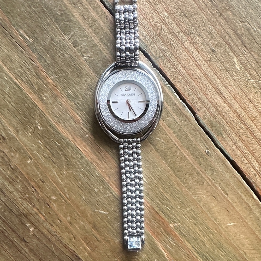 Swarovski Silver Crystal-Embellished Timepiece